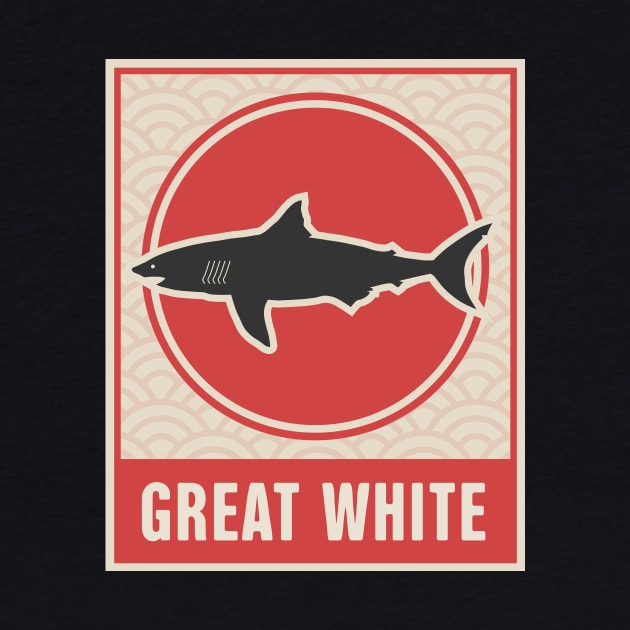 Retro Japanese Style Great White Poster by MeatMan